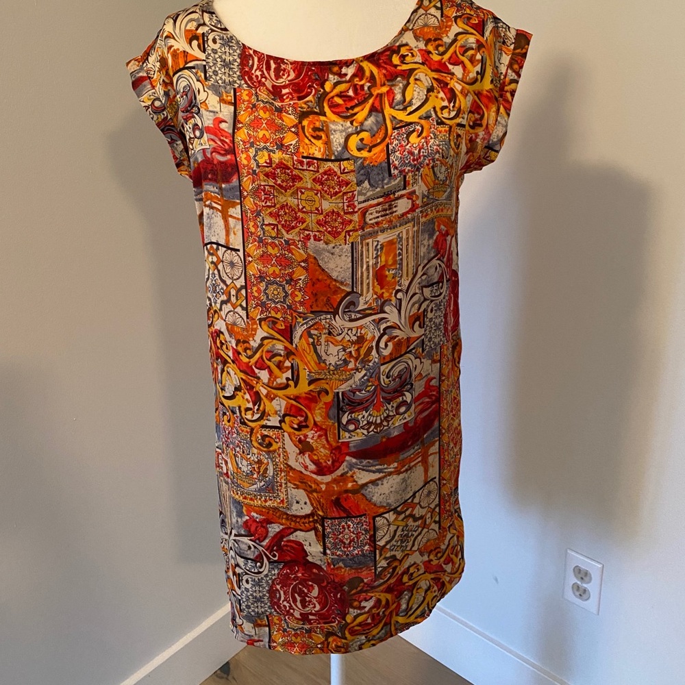 Silky colorful summer Italian dress